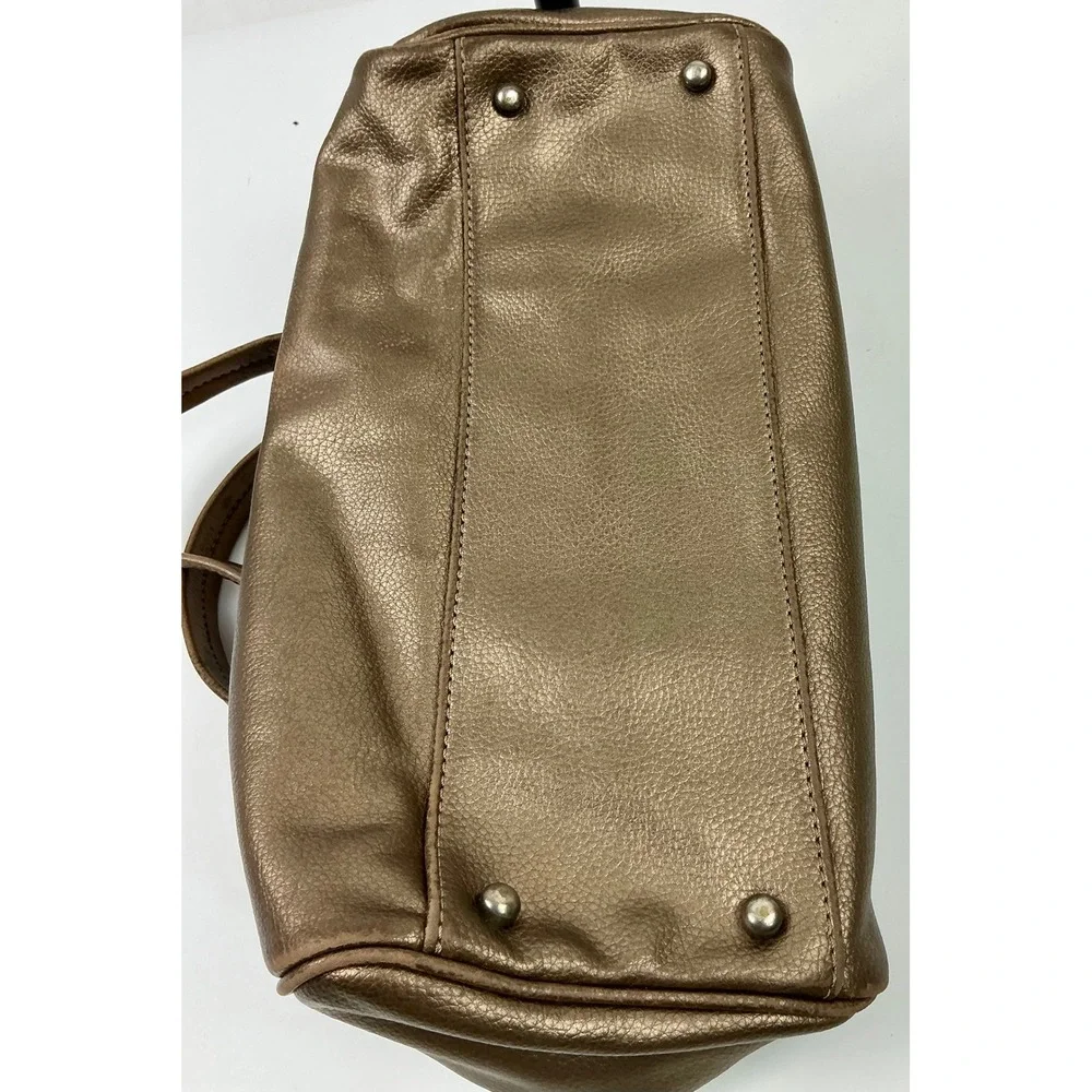 Tommy Hilfiger Bronze Metallic Satchel Purse Shoulder Bag Handbag Y2K /2000s Era